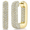 4.5ctw White Sapphire Paved Inside-out Square Hoop Earrings