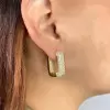 4.5ctw White Sapphire Paved Inside-out Square Hoop Earrings