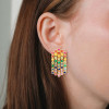 8ctw Round Cut Multicolor Sapphire Rainbow Fringe Earrings