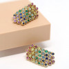 8ctw Round Cut Multicolor Sapphire Rainbow Fringe Earrings