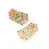 8ctw Round Cut Multicolor Sapphire Rainbow Fringe Earrings