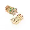 8ctw Round Cut Multicolor Sapphire Rainbow Fringe Earrings