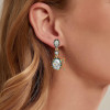8ctw Oval and Pear Cut Vintage Two Tone Drop Earrings