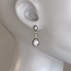 8ctw Oval and Pear Cut Vintage Two Tone Drop Earrings