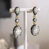 8ctw Oval and Pear Cut Vintage Two Tone Drop Earrings