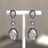 8ctw Oval and Pear Cut Vintage Two Tone Drop Earrings