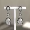 8ctw Oval and Pear Cut Vintage Two Tone Drop Earrings