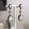 8ctw Oval and Pear Cut Vintage Two Tone Drop Earrings