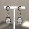 8ctw Oval and Pear Cut Vintage Two Tone Drop Earrings
