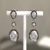 8ctw Oval and Pear Cut Vintage Two Tone Drop Earrings