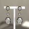 8ctw Oval and Pear Cut Vintage Two Tone Drop Earrings