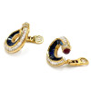 10ctw White and Blue Sapphire Art-deco No Piercings Ear Clips