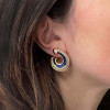 10ctw White and Blue Sapphire Art-deco No Piercings Ear Clips