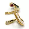 10ctw White and Blue Sapphire Art-deco No Piercings Ear Clips