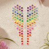 10ctw Round Cut Multicolor Sapphire Rainbow Statement Earrings