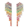 10ctw Round Cut Multicolor Sapphire Rainbow Statement Earrings