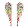 10ctw Round Cut Multicolor Sapphire Rainbow Statement Earrings