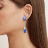 35ctw Invisible-set Princess Cut Blue Sapphrie Drop Earrings