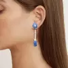 35ctw Invisible-set Princess Cut Blue Sapphrie Drop Earrings