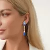 35ctw Invisible-set Princess Cut Blue Sapphrie Drop Earrings