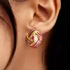 5ctw Channel-set Ruby Vintage Statement Stud Earrings