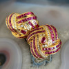5ctw Channel-set Ruby Vintage Statement Stud Earrings