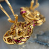 5ctw Channel-set Ruby Vintage Statement Stud Earrings