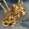 5ctw Channel-set Ruby Vintage Statement Stud Earrings
