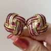 5ctw Channel-set Ruby Vintage Statement Stud Earrings