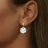 6.5ctw Round Cut Vintage Two Tone Drop Earrings