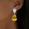 12ctw Pear Cut Two-Stone Drop Earrings
