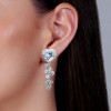 6.75ct Hear Cut White Sapphire Drop Earrings