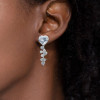 6.75ct Hear Cut White Sapphire Drop Earrings