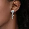 6.75ct Hear Cut White Sapphire Drop Earrings