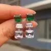Asscher Cut White Sapphire Drop Earrings