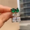 Asscher Cut White Sapphire Drop Earrings