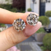 4ct Round Cut White Sapphire Stud Earrings