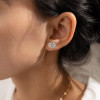 4ct Round Cut White Sapphire Stud Earrings