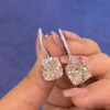 11.2ctw Cushion Cut White Sapphire Drop Earrings