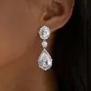 Pear Cut White Sapphire Drop Earrings