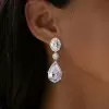 Pear Cut White Sapphire Drop Earrings