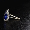 2.75ct Round Cut Blue Sapphire Halo Stud Earrings