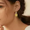 Radiant Cut Yellow Sapphire Drop Earrings