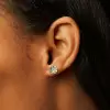 4ctw Round Cut White Sapphire Stud Earrings in Gold