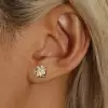 4ctw Round Cut White Sapphire Stud Earrings in Gold