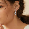 3ctw Oval Cut White Sapphire Drop Earrings