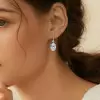 3ctw Oval Cut White Sapphire Drop Earrings