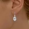 3ctw Oval Cut White Sapphire Drop Earrings