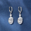 3ctw Oval Cut White Sapphire Drop Earrings