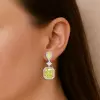 7.5ct Radiant Cut Yellow Sapphire Dangle Earrings